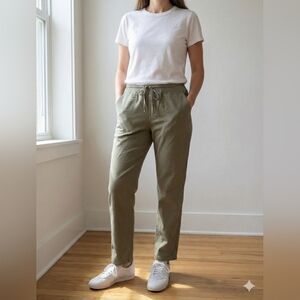 Ibex Women's Merino Wool Blend Pants Size 8 Olive Green Drawstring Casual Hiking